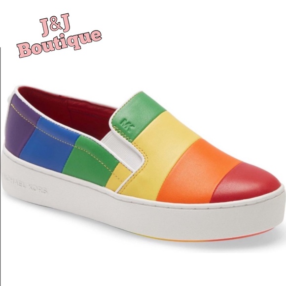 MICHAEL KORS Rainbow Slip On Sneakers - Picture 1 of 5